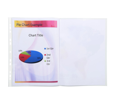 Sachet 10 pochettes perforées polypropylène lisse A3 pliées