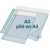 Sachet 10 pochettes perforées polypropylène lisse A3 pliées