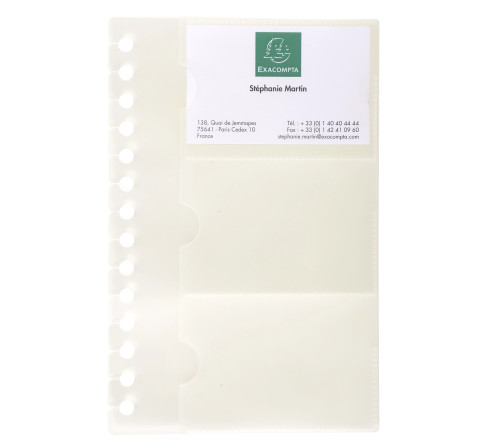Recharge de 10 pochettes détachables pour porte cartes de visite Exactive® - 19x12,5cm