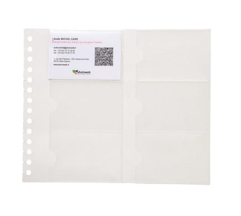 Recharge de 10 pochettes détachables pour porte cartes de visite Exactive® - 19x23cm
