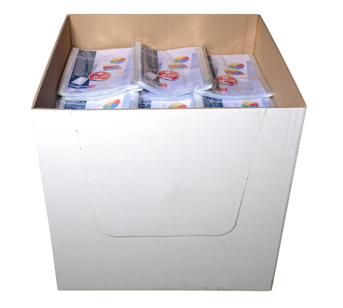 Sachet de 100 pochettes perforées PP grainé 50 microns livré en demi box palette- A4