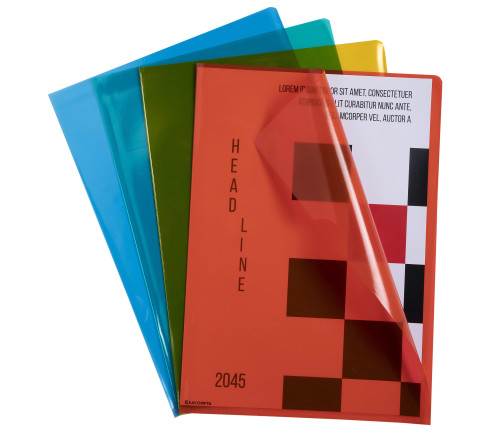 Sachet de 10 pochettes coin polypropylène lisse Premium - A4