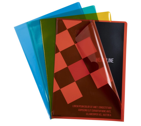 Sachet de 100 pochettes coin polypropylène lisse Premium - A4