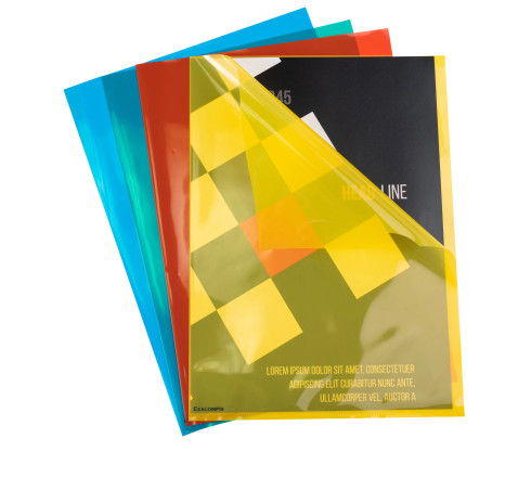 Sachet de 100 pochettes coin polypropylène lisse Premium - A4