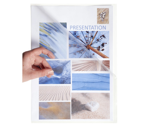 Etui carton de 100 pochettes coin Stop doc polypropylène lisse 11/100e - A4