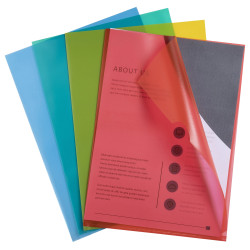 Sachet de 100 pochettes coin polypropylène grainé Budget - A4