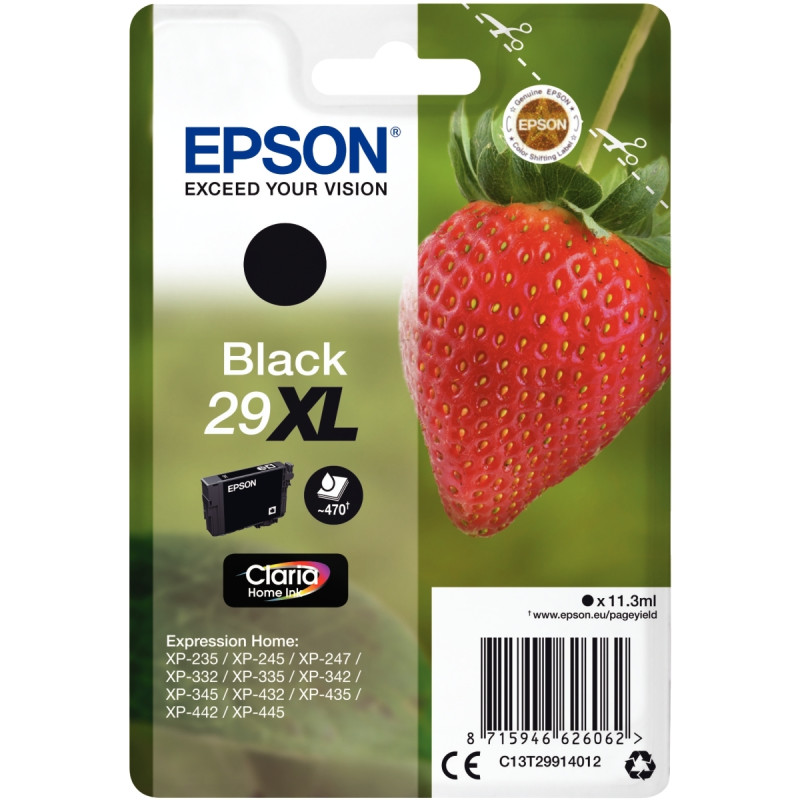 Epson FRAISE / 29XL cartouche jet d'encre noire haute capacité authent