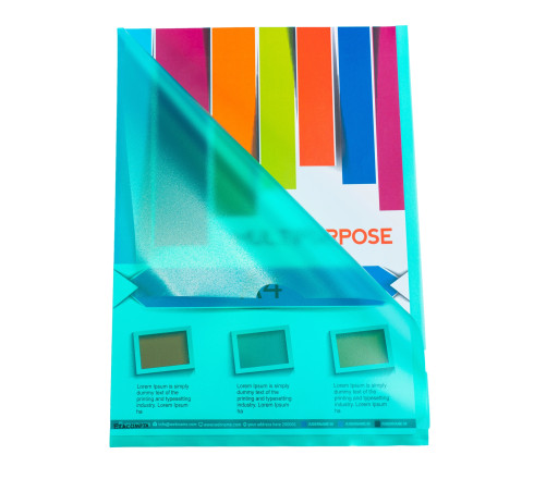 Sachet de 100 pochettes coin polypropylène grainé 12/100e - A4