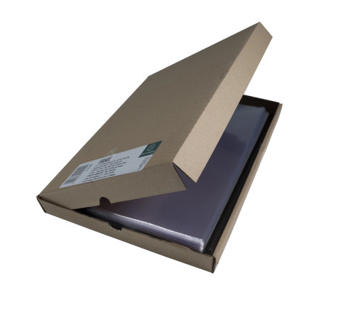 Etui carton de 50 pochettes coin PVC Premium 18/100e - A4