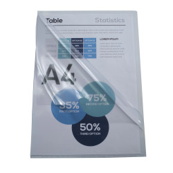 Etui carton de 50 pochettes coin PVC Premium 18/100e - A4