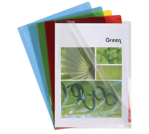 Sachet de 10 pochettes coin PVC lisse haute résistance 13/100e - A4
