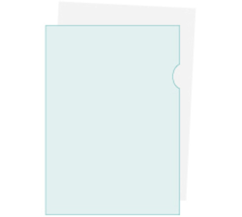 Sachet de 10 pochettes coin PVC lisse haute résistance 13/100e - A4