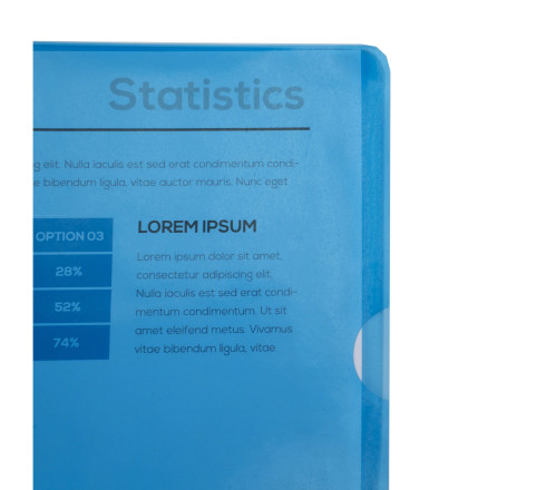 Etui carton de 100 pochettes coin PVC lisse haute résistance 13/100e - A4