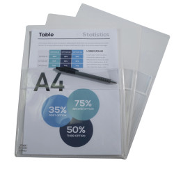 Sachet de 2 pochettes adhésives à soufflet - PP Haute Qualité 20/100e - A4