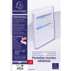 Sachet de 2 pochettes adhésives à soufflet - PP Haute Qualité 20/100e - A4