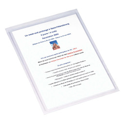 Sachet de 10 pochettes adhésives PVC lisse 14/100e - A4