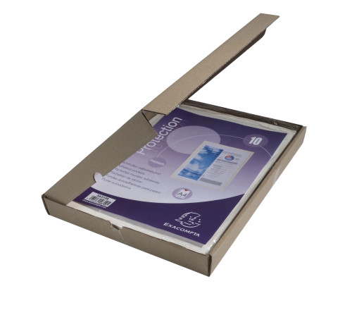 Sachet de 10 pochettes adhésives PVC lisse 14/100e - A4