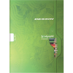 Cahier de dessin 16 pages, format 24x32 cm, uni blanc, papier 120g