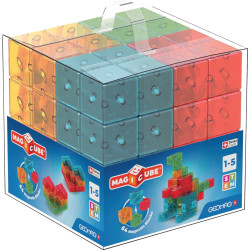 Lot de 64 cubes magnétiques MAGICUBE translucides