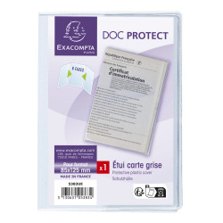 Etui de protection pour carte grise 3 volets PVC lisse 20/100e
