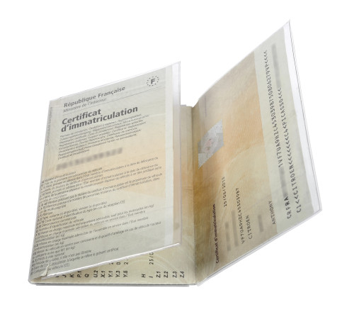 Etui de protection pour carte grise 3 volets PVC lisse 20/100e
