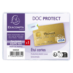 Etui de protection pour carte bancaire PVC lisse 20/100e