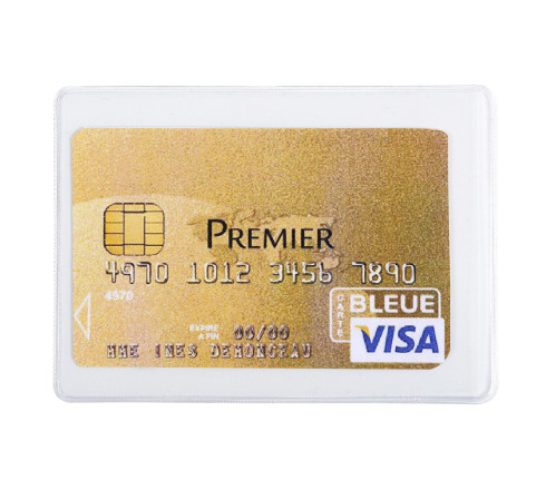 Etui de protection pour carte bancaire PVC lisse 20/100e