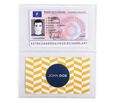 Etui de protection pour carte crédit ou carte de visite PVC lisse 20/100e