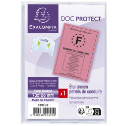 Etui de protection ancien modèle permis de conduire PVC lisse 20/100e