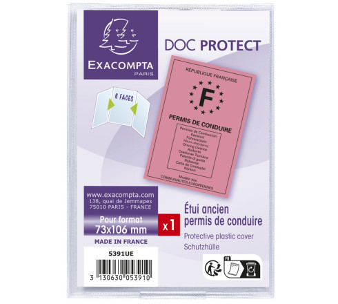 Etui de protection ancien modèle permis de conduire PVC lisse 20/100e