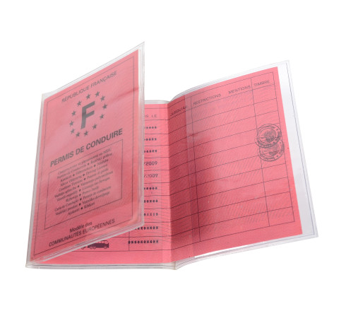Etui de protection ancien modèle permis de conduire PVC lisse 20/100e