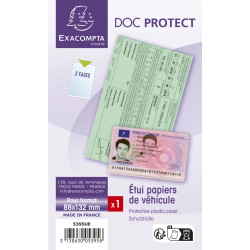 Etui de protection pour papiers voiture PVC lisse 20/100e