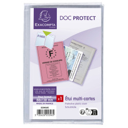 Etui de protection multi-cartes 4 volets PVC lisse 20/100e