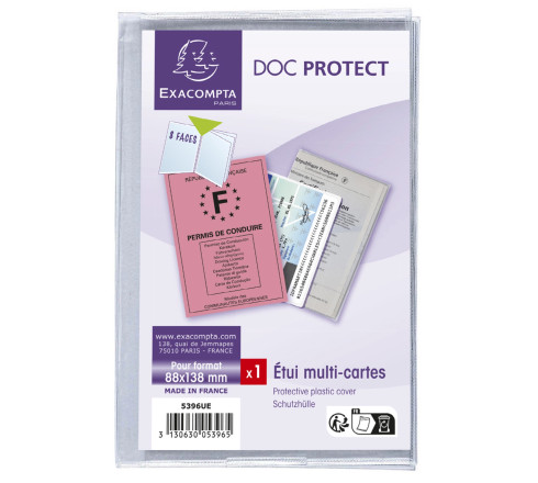 Etui de protection multi-cartes 4 volets PVC lisse 20/100e