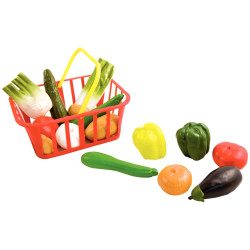 Panier de 15 légumes en plastique assortis, taille réelle