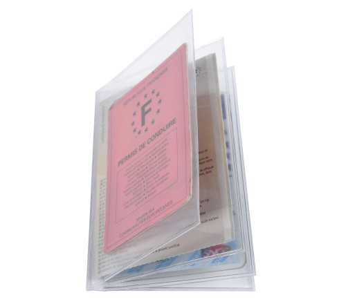 Etui de protection multi-cartes 4 volets PVC lisse 20/100e