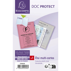 Etui de protection multi-cartes 4 volets PVC lisse 20/100e