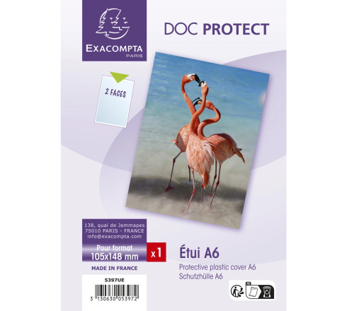 Etui de protection simple PVC lisse 20/100e - A6