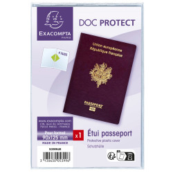 Etui de protection pour passeport 2 volets PVC lisse 20/100e