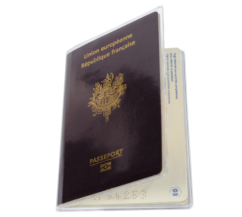 Etui de protection pour passeport 2 volets PVC lisse 20/100e