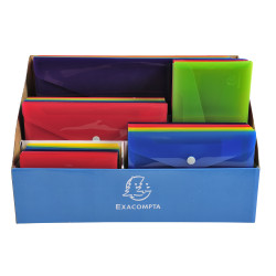 Présentoir de 60 pochettes pression Iderama polypropylène