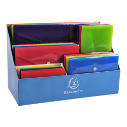 Présentoir de 60 pochettes pression Iderama polypropylène