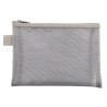 Pochette zip nylon argent