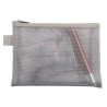 Pochette zip nylon argent