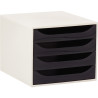 Module 4 tiroirs ECOBOX gris/noir