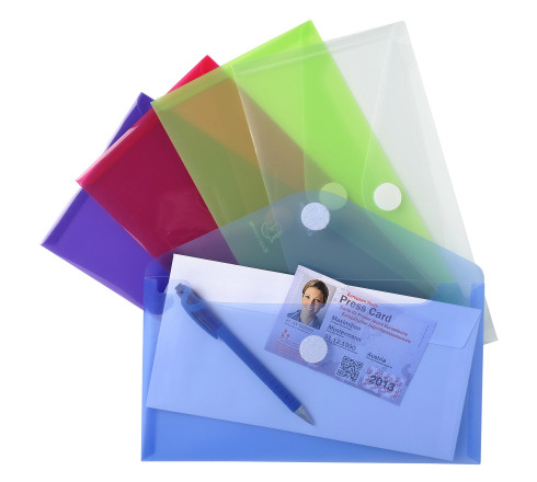 Sachet de 5 mini pochettes-enveloppes polypropylène - 25x13,5cm