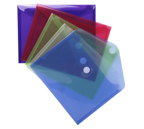 Sachet de 5 mini pochettes-enveloppes polypropylène - A5