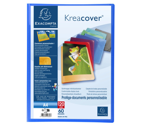 Protège-documents en polypropylène semi rigide Kreacover® Opaque 120 vues - A4