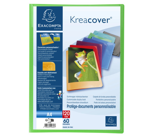 Protège-documents en polypropylène semi rigide Kreacover® Opaque 120 vues - A4