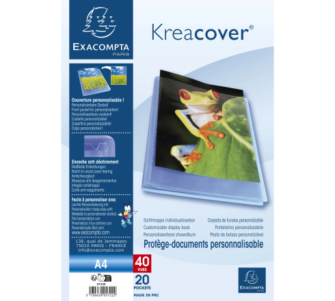 Protège-documents en polypropylène semi rigide Kreacover® Chromaline 40 vues - A4